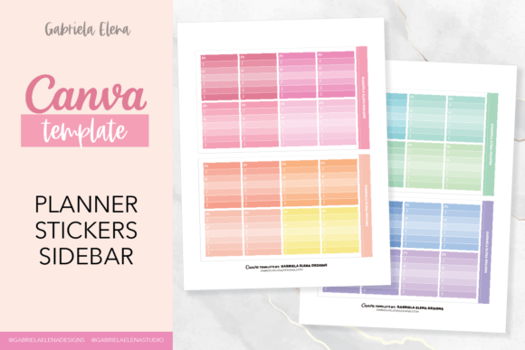 Download Canva Editable Planner Stickers Sidebar - Premium Bundle