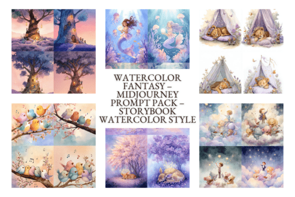 Download Watercolor Fantasy 40 Midjourney Prompts - Midjourney prompt Collection