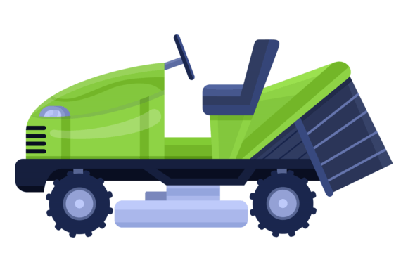 Download Riding Mower Cartoon Icon. Lawn Cutting - Cartoon icon Collection