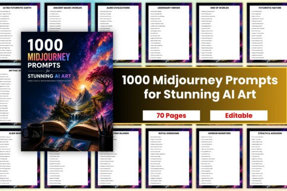 Download 1000 Midjourney Prompts for Stunning AI - Midjourney prompt Collection