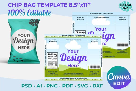 Download Blank Chip Bag Template | Canva Editable - Canva editable Collection
