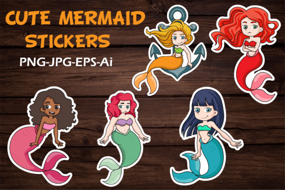 Download Cute Mermaid Cartoon Stickers - Sticker Collection